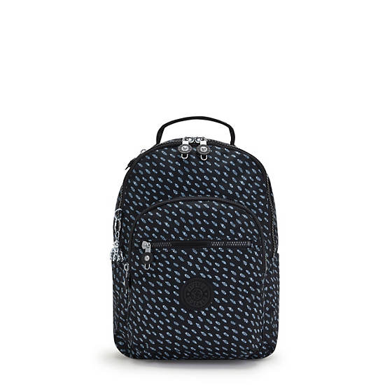 Kipling Seoul Small Printed Tablet Rugzak Zwart | NL 1603UZ